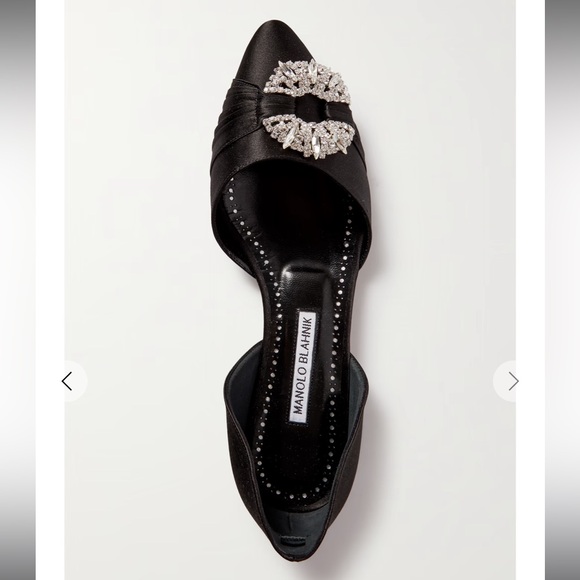 Crystal embellished satin flats from Manolo Blahnik - Picture 4 of 11